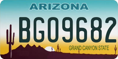 AZ license plate BGO9682