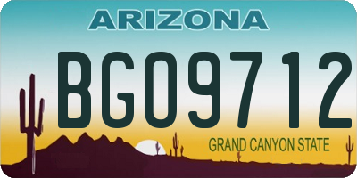 AZ license plate BGO9712