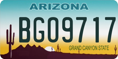 AZ license plate BGO9717