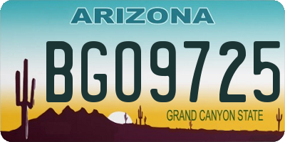 AZ license plate BGO9725