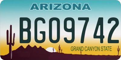 AZ license plate BGO9742