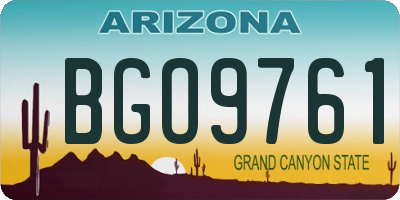 AZ license plate BGO9761