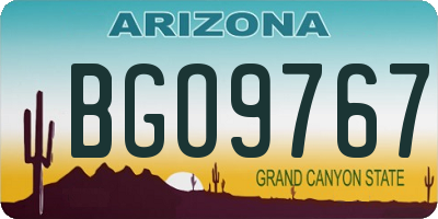 AZ license plate BGO9767