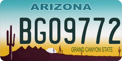AZ license plate BGO9772