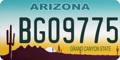 AZ license plate BGO9775