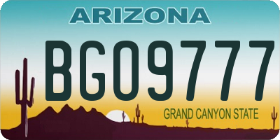 AZ license plate BGO9777