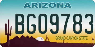 AZ license plate BGO9783