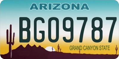 AZ license plate BGO9787