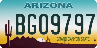 AZ license plate BGO9797