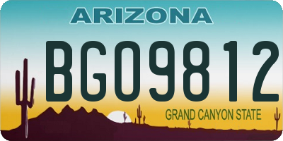 AZ license plate BGO9812