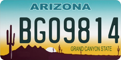 AZ license plate BGO9814