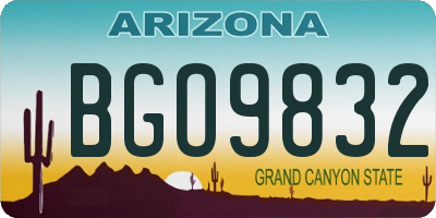 AZ license plate BGO9832