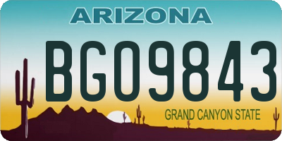 AZ license plate BGO9843