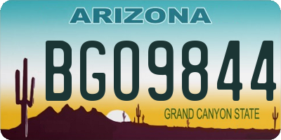 AZ license plate BGO9844