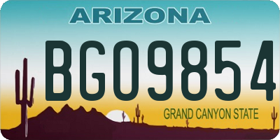 AZ license plate BGO9854