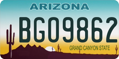 AZ license plate BGO9862
