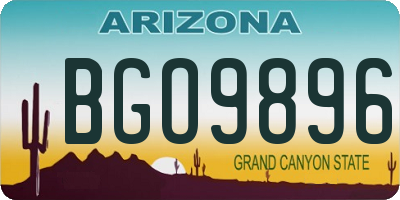 AZ license plate BGO9896