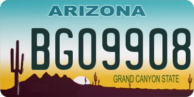 AZ license plate BGO9908