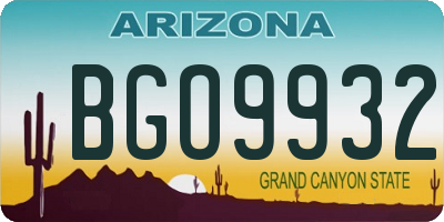 AZ license plate BGO9932