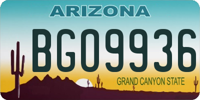 AZ license plate BGO9936