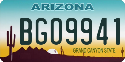 AZ license plate BGO9941
