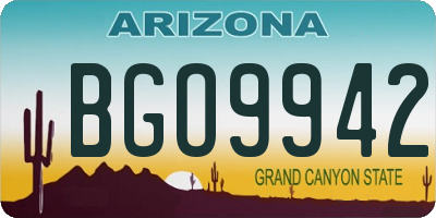AZ license plate BGO9942
