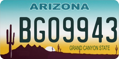 AZ license plate BGO9943