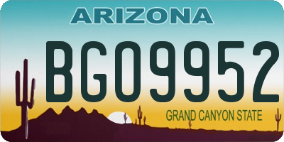 AZ license plate BGO9952