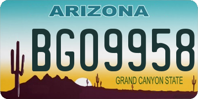 AZ license plate BGO9958