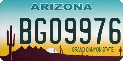 AZ license plate BGO9976