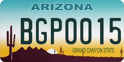 AZ license plate BGP0015