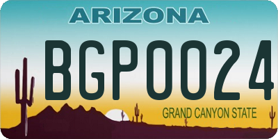 AZ license plate BGP0024