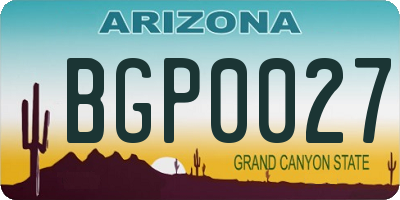 AZ license plate BGP0027