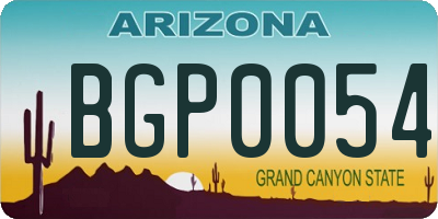 AZ license plate BGP0054