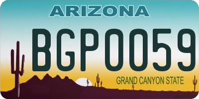 AZ license plate BGP0059