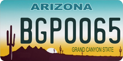 AZ license plate BGP0065