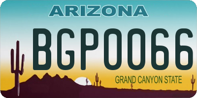 AZ license plate BGP0066