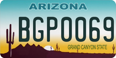 AZ license plate BGP0069