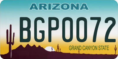 AZ license plate BGP0072