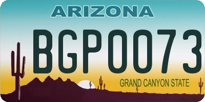 AZ license plate BGP0073