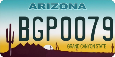 AZ license plate BGP0079