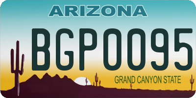 AZ license plate BGP0095