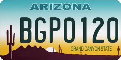AZ license plate BGP0120