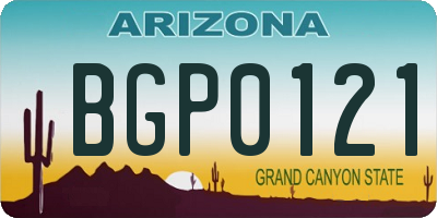 AZ license plate BGP0121