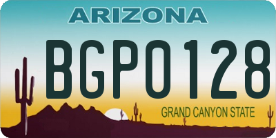 AZ license plate BGP0128
