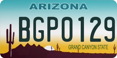 AZ license plate BGP0129