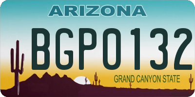 AZ license plate BGP0132