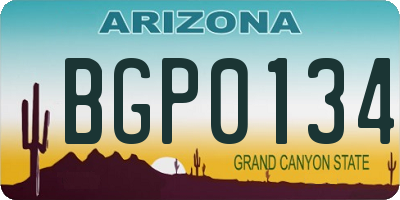 AZ license plate BGP0134