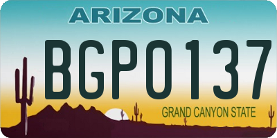 AZ license plate BGP0137