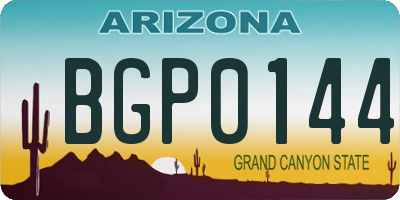 AZ license plate BGP0144